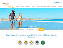 Tablet Screenshot of beachesofbroome.com.au